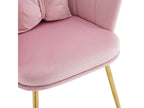 Set of 4 velvet chairs - with petal-shaped backrest - gold metal legs - Pink IXVM10517