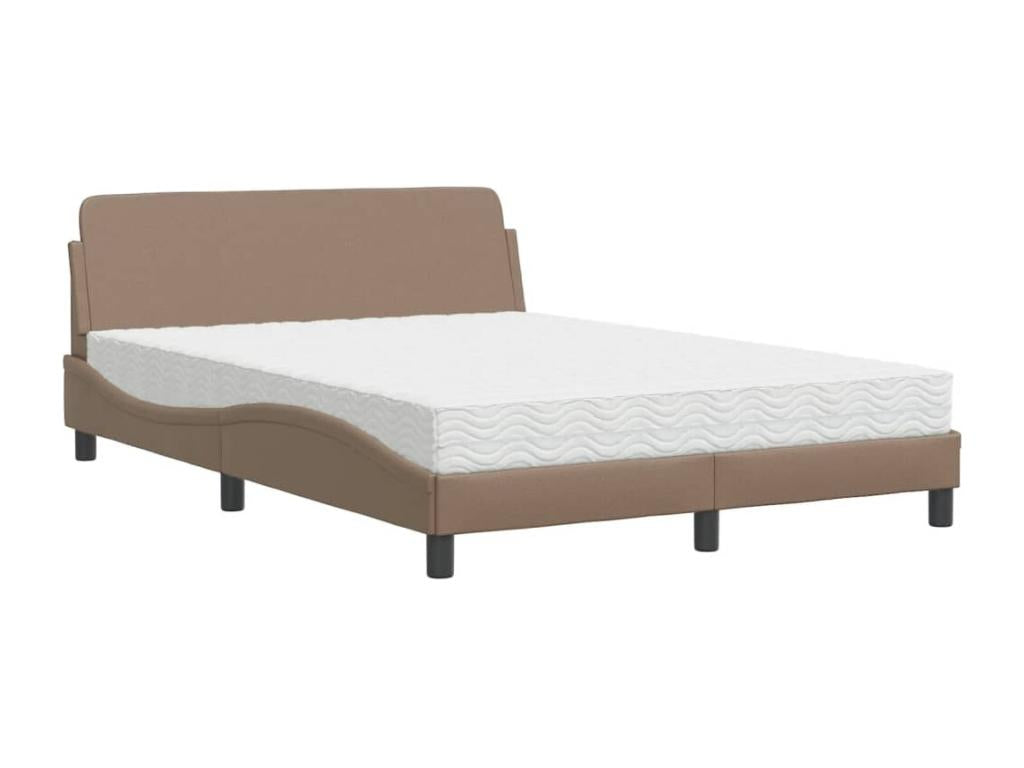 Bed with cappuccino mattress 140x200 cm faux leather WSNI00986