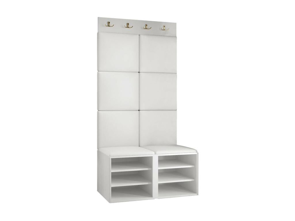 Decohaute 383 Hallway Unit 186x84x46cm Black - Green MDF - Laminate - Upholstery OEMU28586