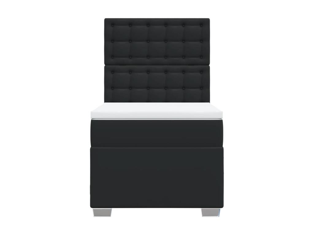 Decohaute bed base with black 80x200cm faux leather mattress RQCY86445