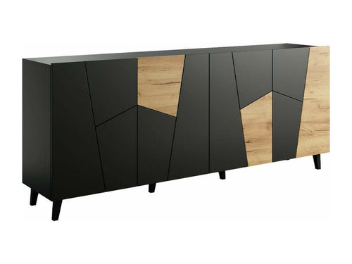 Chezlova 180 Craft Oak Buffet - Black 83x201cm Number of Doors 442cm KWXQ60652