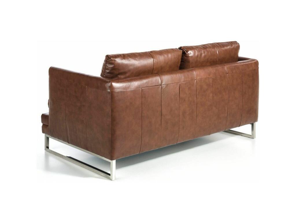 Decohaute 2-seater leather sofa - Burgundy leather color MHHX09127
