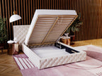 Upholstered bed with storage - 180x200 - double bed - velvet - beige - Madera RZIA40047