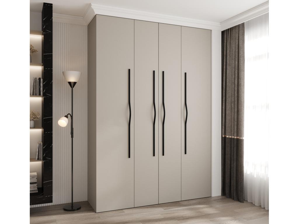 Como 2 245.5/170/50 4-door hinged wardrobe cashmere/black OKTN11734