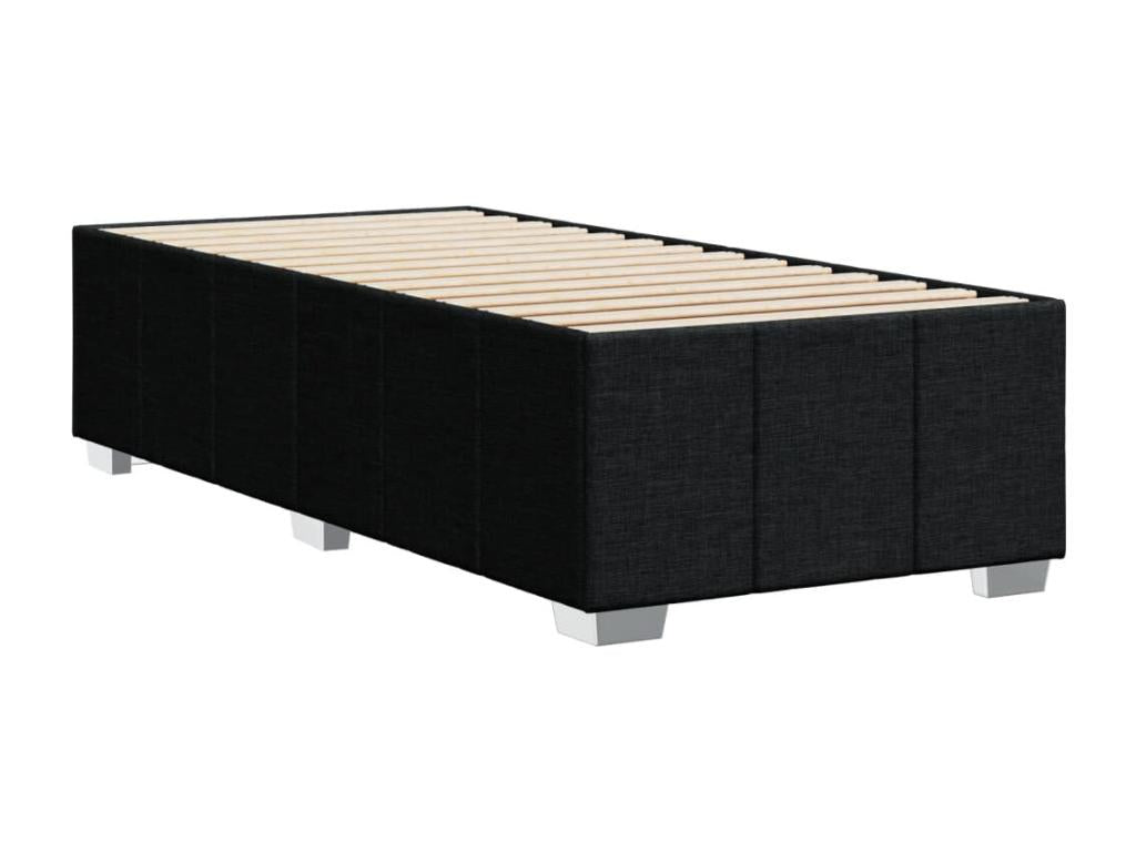 Black bed frame without mattress, 100x200 cm, fabric HDQU33027