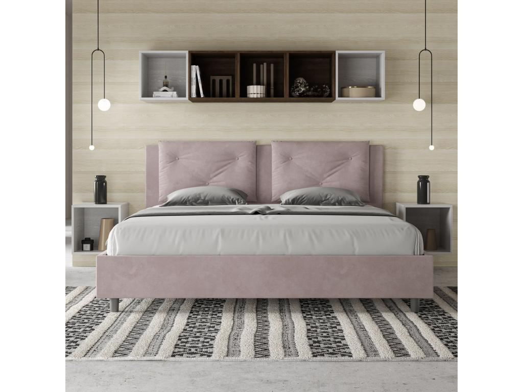 Bed with upholstered slatted base 180x200 microfiber Decohaute SHDY85191