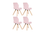 Set of 4 dining chairs - Velvet/Wood - Pink - Decohaute IWPA22132