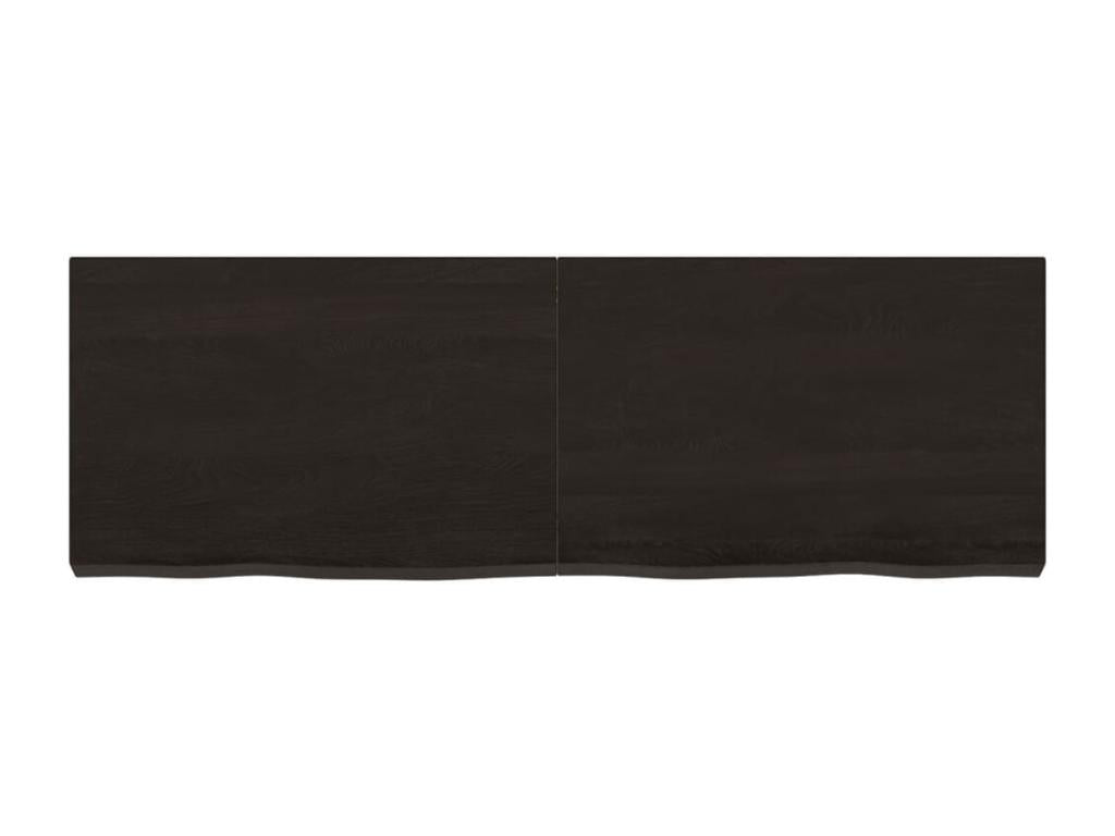 Dark brown wall shelf made of treated solid oak wood CKQF50384