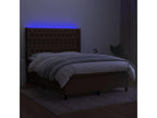 Decohaute bed base with mattress and LED, dark brown, 140x200 cm, OZUF03320