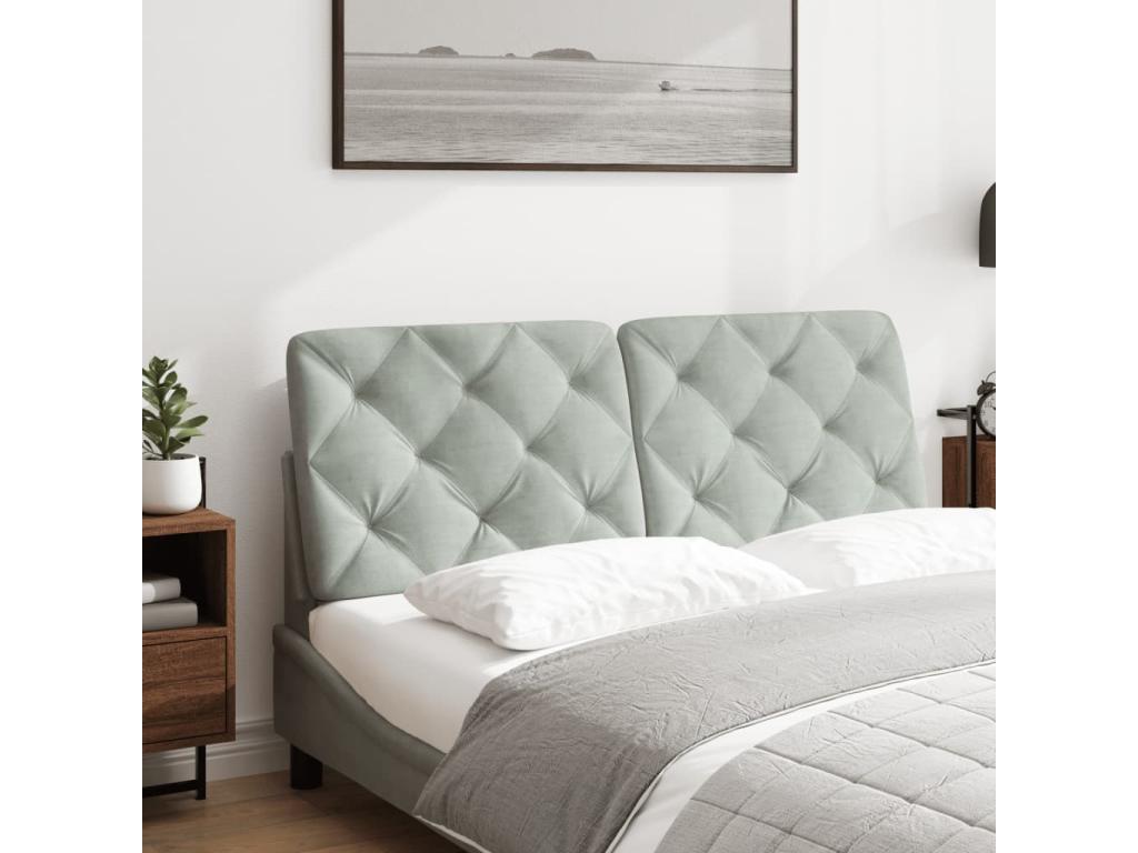 Light grey velvet headboard cushion 120cm RTOZ05153