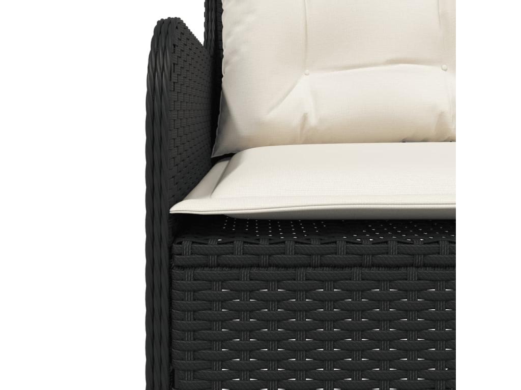 2-piece garden sofa set with cushions, black woven resin RBMA91263