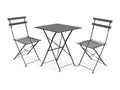 Garden table and 2 chairs, grey steel NEYK35216