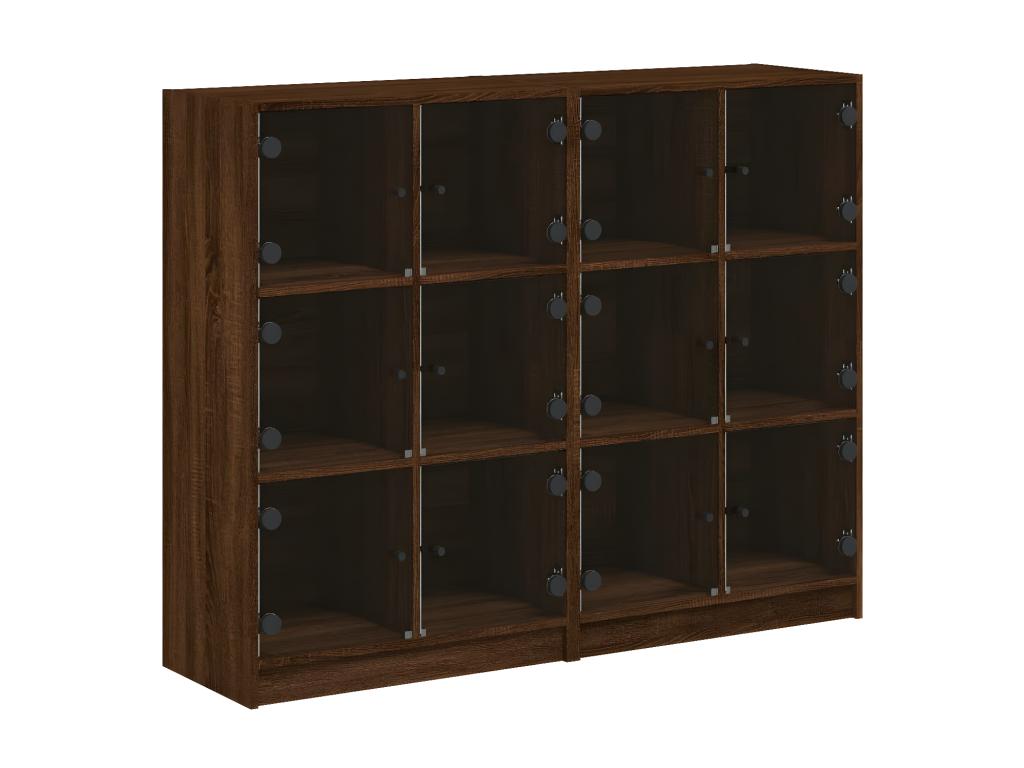Bookcase with brown oak doors, 136x37x109 cm, ZKOV53607