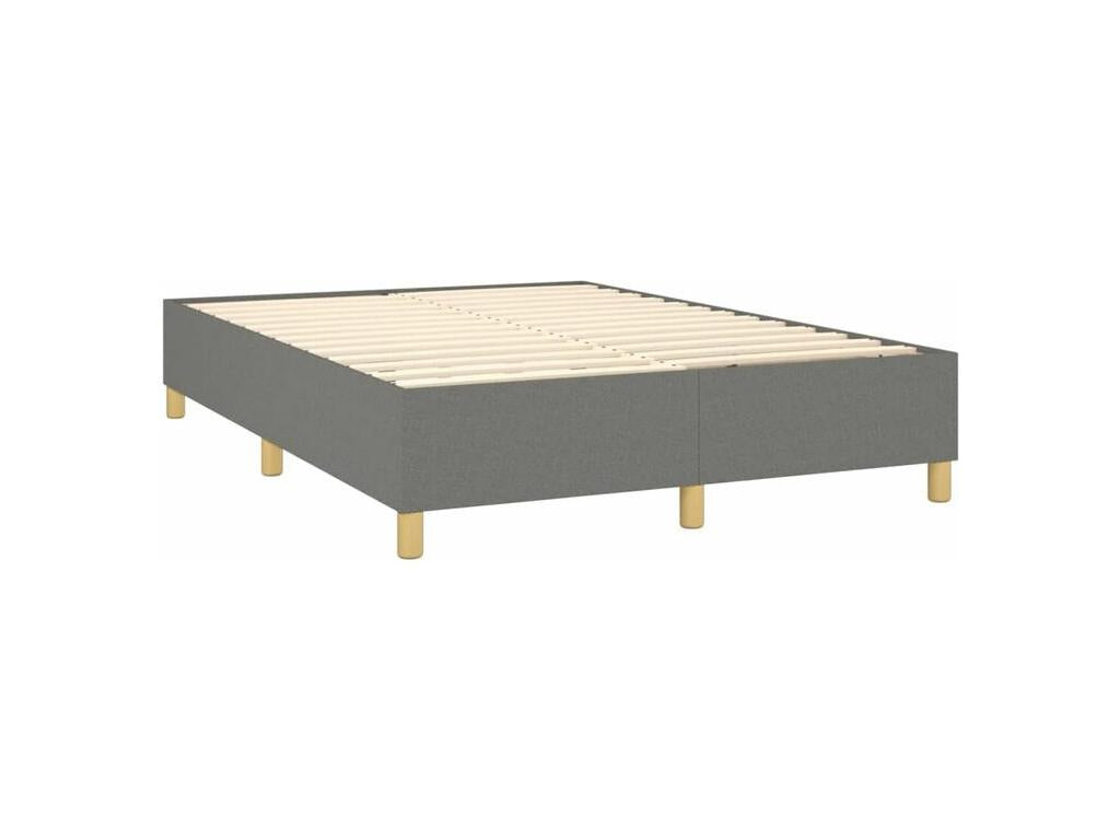 Decohaute bed base with dark grey mattress 140x190 Fabric PVFB39769