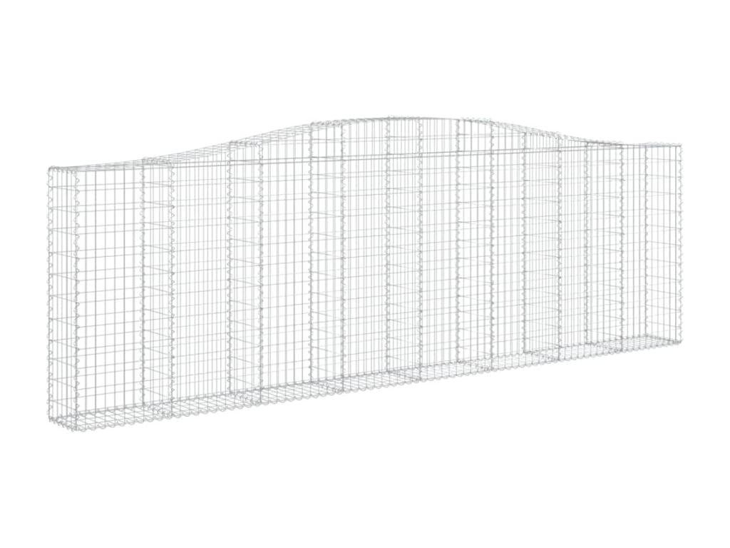 Arched gabion baskets, 3 pcs, 400x30x120-140, galvanized iron, VBCO87275