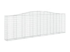 Arched gabion baskets, 3 pcs, 400x30x120-140, galvanized iron, VBCO87275