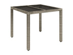 3-piece garden dining set with grey resin wicker cushions SNSZ53134
