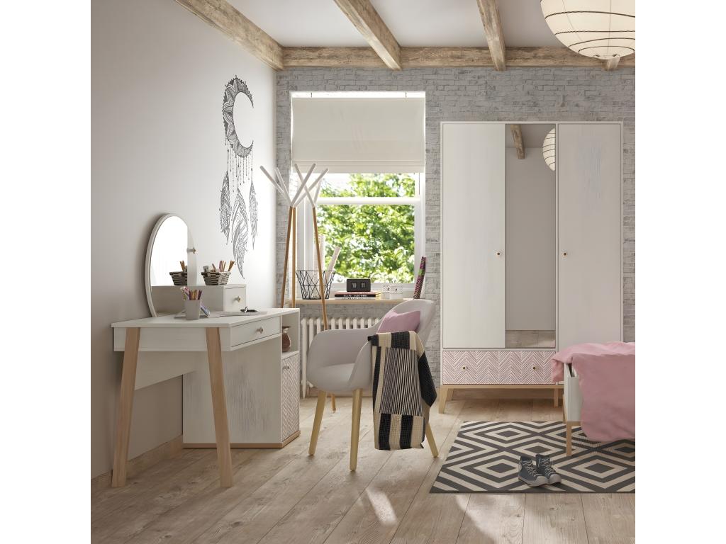 Decohaute desk with niche, one door and one drawer - Made in France VRMX79223