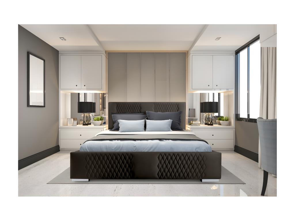 Storage bed 140x200 cm, anthracite grey - Decohaute Collection AQKE02464