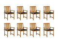 Garden chairs with cushions, set of 8, solid wood, Decohaute JNJZ29272