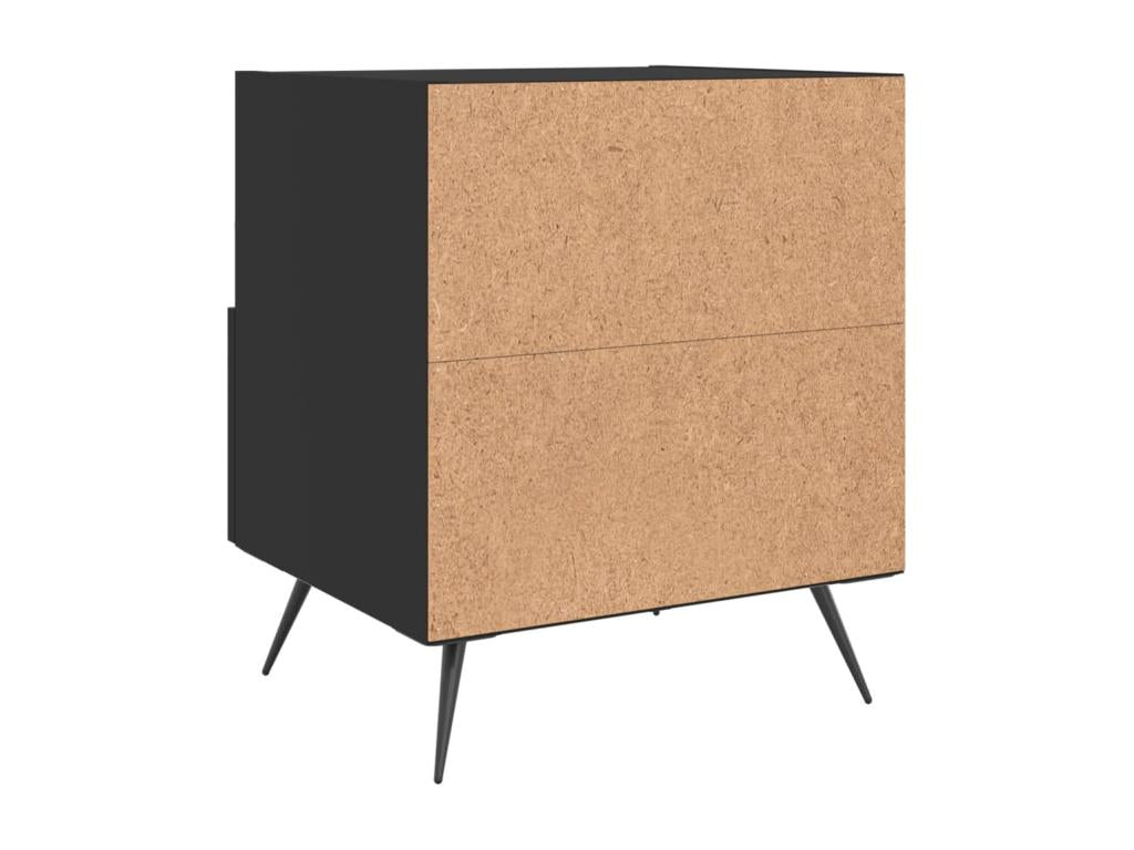 2-piece black bedside tables, 40x35x47.5 cm, engineered wood, HPGR22083