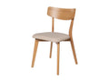 Decohaute OYLH46540 chair in oak wood and light beige fabric