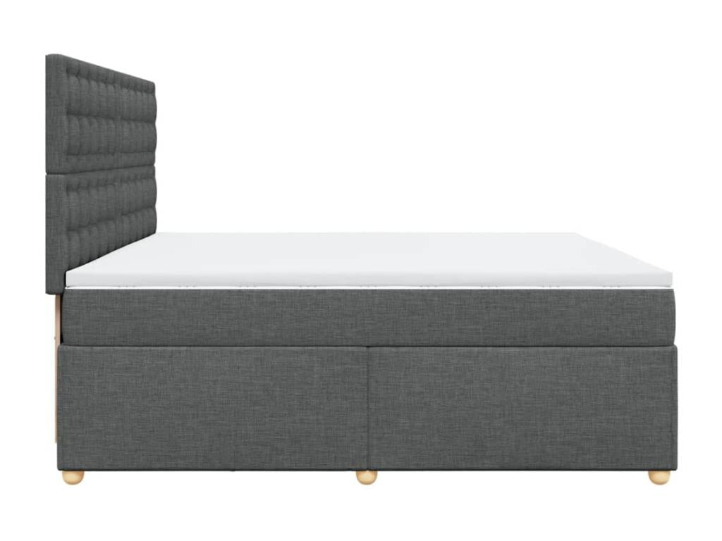 Decohaute bed base with mattress, dark grey, 200x200cm, fabric XYCW28598