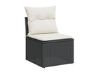 10-piece garden furniture set with cushions, black resin wicker RVRK67715