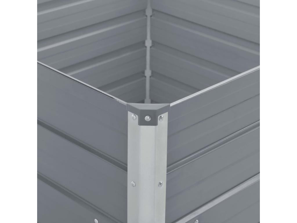 Planter 100x100x45 cm Galvanized Steel Grey YRXS69778