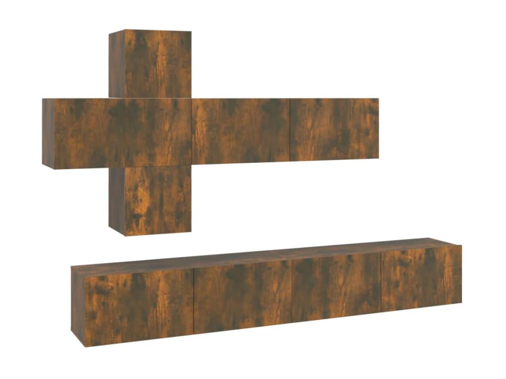 7-Piece TV Furniture Set, Smoked Oak Engineered Wood DSSV98017