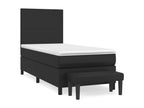 Decohaute bed base with black 90x190 cm faux leather mattress PMUQ52310
