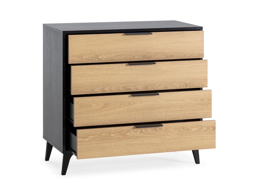 Decohaute 4-drawer nightstand in black/oak EJKF61225