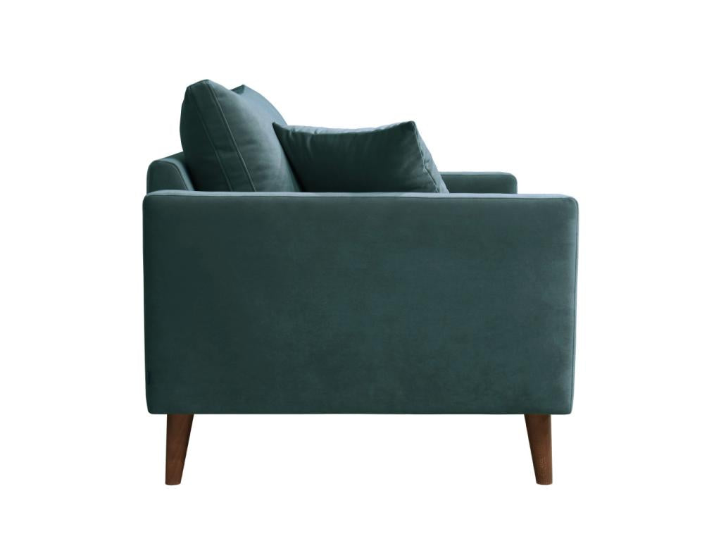 Chezlova - XL Velvet Armchair with Dark Wood Legs - Eucalyptus Green MQMC57521