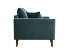 Chezlova - XL Velvet Armchair with Dark Wood Legs - Eucalyptus Green MQMC57521