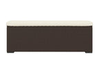 Pouf bench with brown cushion, 110x30x40 cm, woven resin, FLWD04142