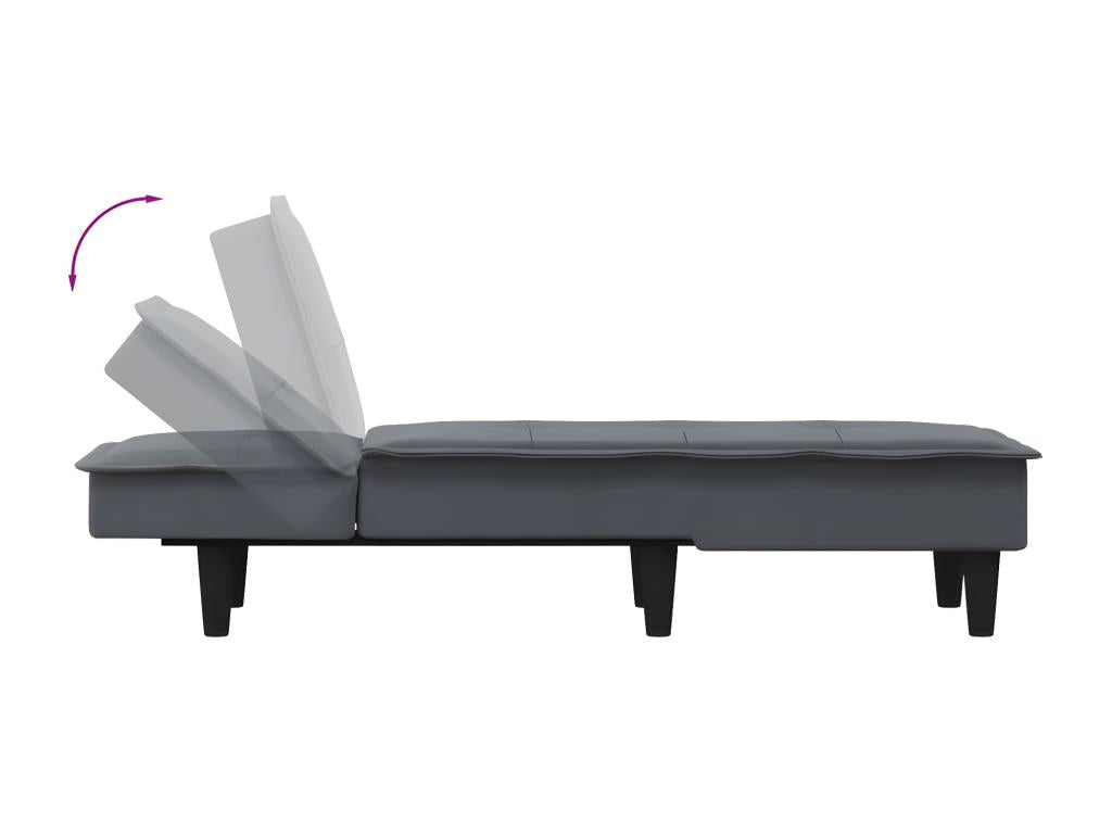 Dark grey velvet chaise longue LFPV30076