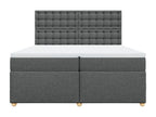 Decohaute bed base with mattress, dark grey, 200x200cm, fabric XYCW28598