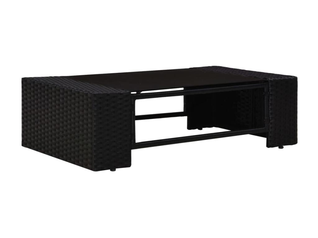 4-piece garden furniture set, black wicker resin, 2 JXOP15352