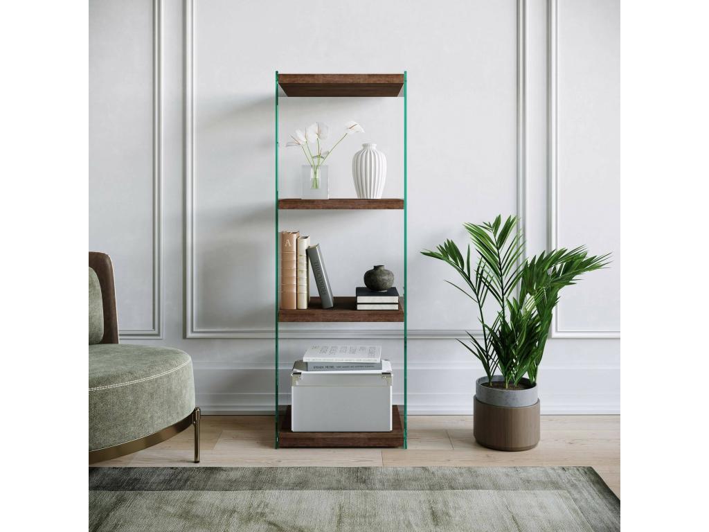 Decohaute Bookshelf, Desk Shelf, Mobile Book Holder, 40x35x120 cm, Walnut, SJKL09177