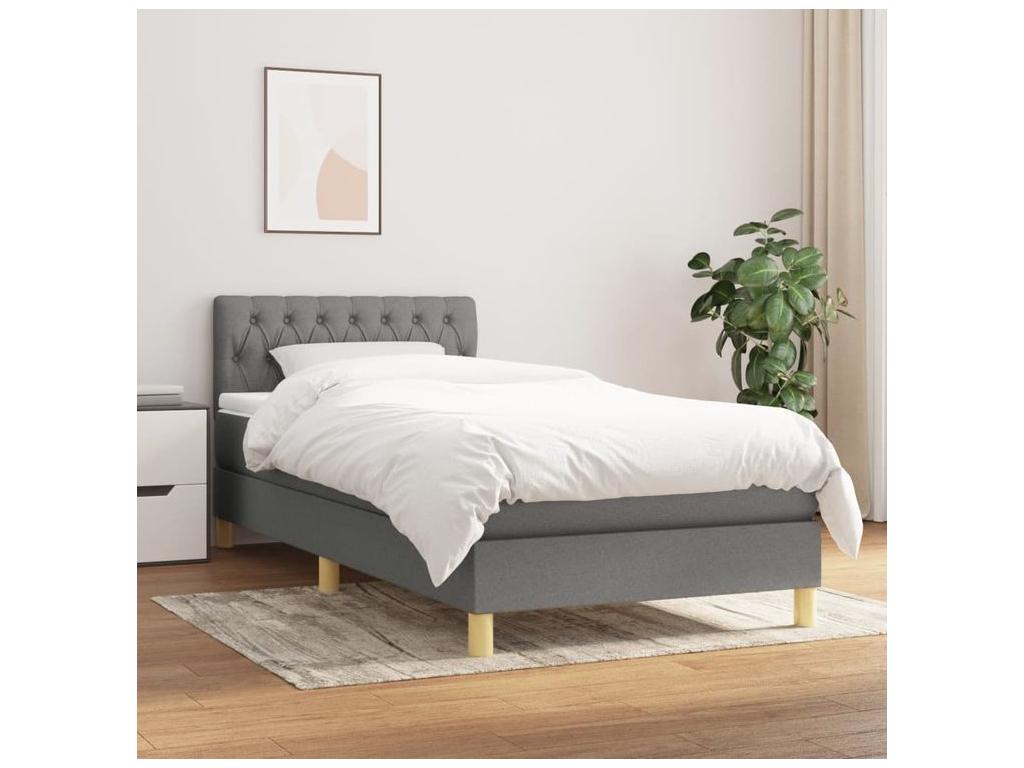 Decohaute bed base with dark grey mattress 90x200 Fabric FDTL91292
