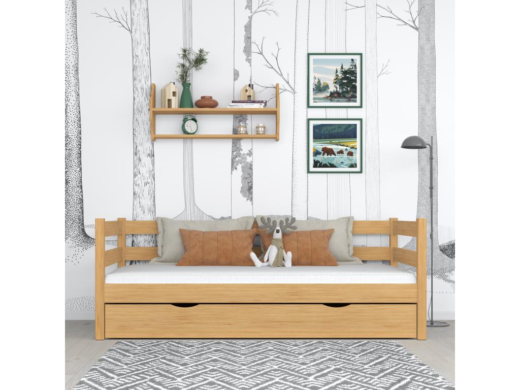 Wooden daybed - with drawer N01 Natural Pine 120x200 AJIU02093