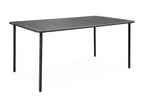 Anthracite metal garden table with 8 chairs - rust-resistant treatment - Domopure and rounded edges FKIX91042