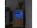Side cabinet with LED high-decoration, oak finish, Decohaute CUCW71258