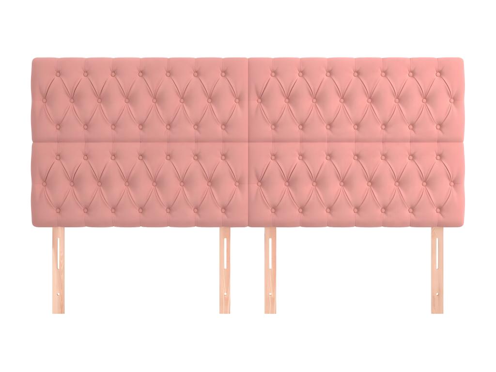 4-Piece Headboard Set, Pink, 90x7x78/88 cm, Velvet, TTMD81965