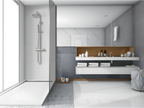70x195 cm shower tray with side grate, Decohaute Slim Beige Ral 9001, made of synthetic resin and marble powder, with drain OVPQ71822