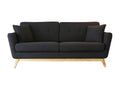 Decohaute DGQR10831 3-seater Scandinavian-style straight sofa in anthracite grey fabric