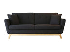 Decohaute DGQR10831 3-seater Scandinavian-style straight sofa in anthracite grey fabric