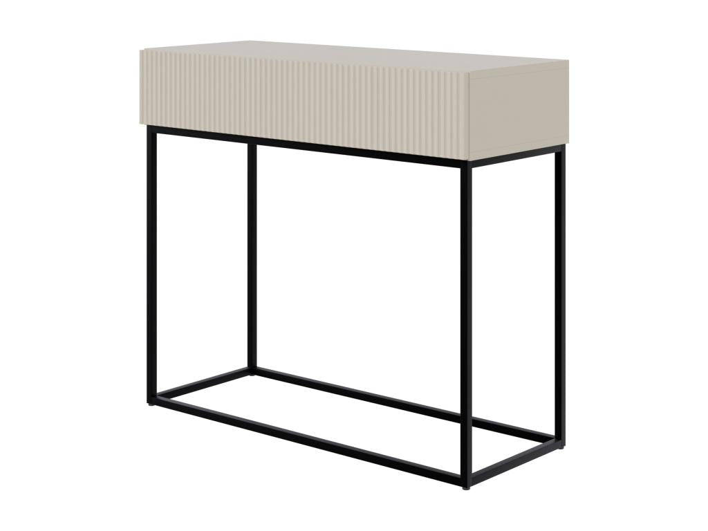 Console table with drawer - standing - 90 cm - greige - with black legs - Decohaute XYWL28251