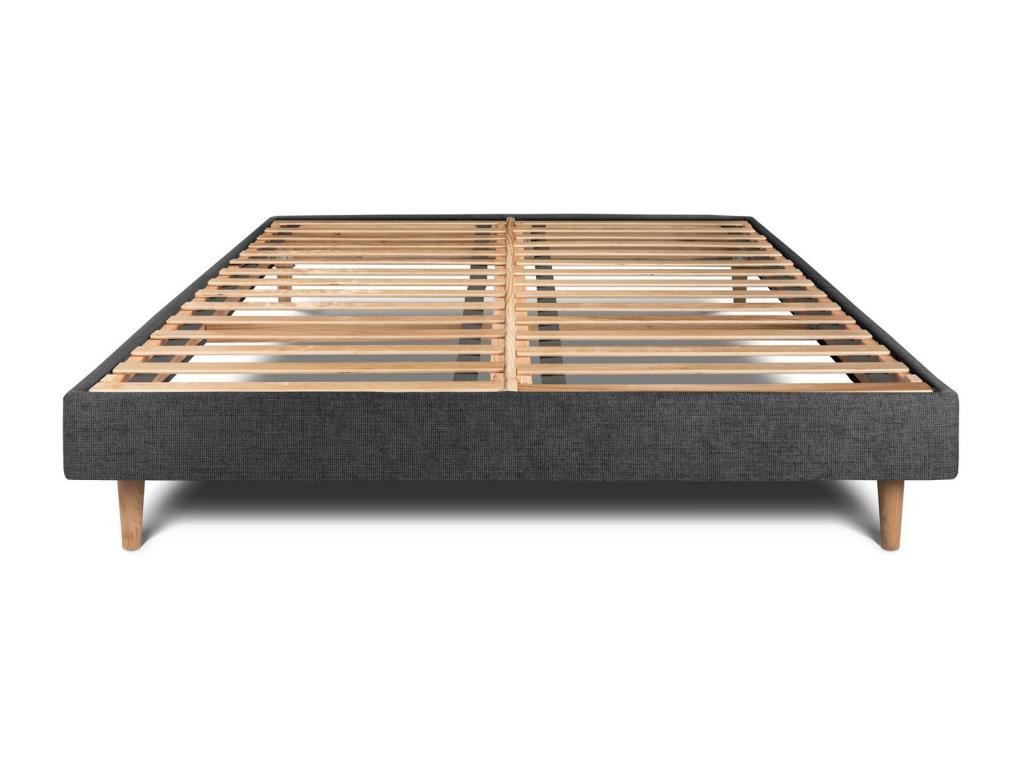 Decohaute Black Fabric Bed Base 150x190 H29cm RMDK83896