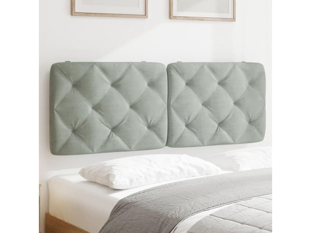 Light grey velvet headboard cushion 120cm RTOZ05153